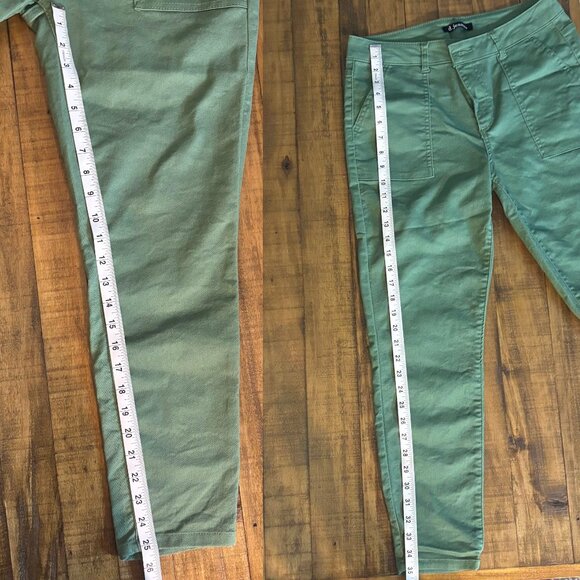D. Jeans Olive Green High-Waisted Utility Pants – Size 8 - Picture 4 of 8